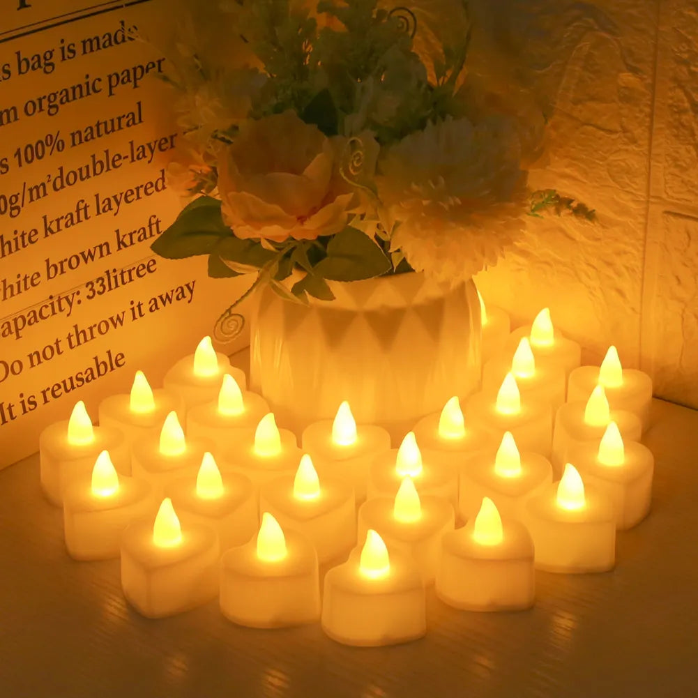 24 LED Teelicht Herzen - wie echt