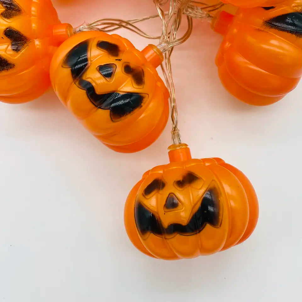 Halloween Lichterketten Geist, Totenkopf, Kürbis