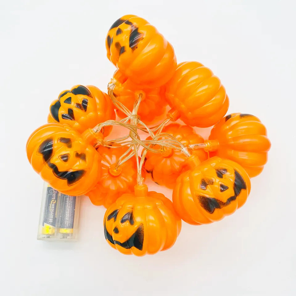 Halloween Lichterketten Geist, Totenkopf, Kürbis