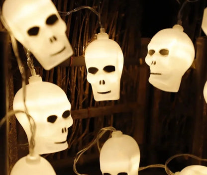 Halloween Lichterketten Geist, Totenkopf, Kürbis