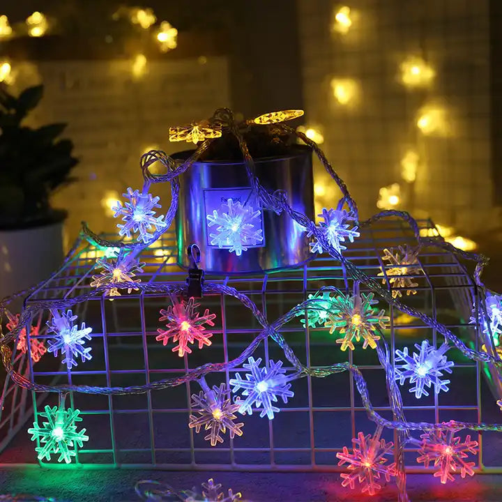 LED Lichterkette Schneeflocke