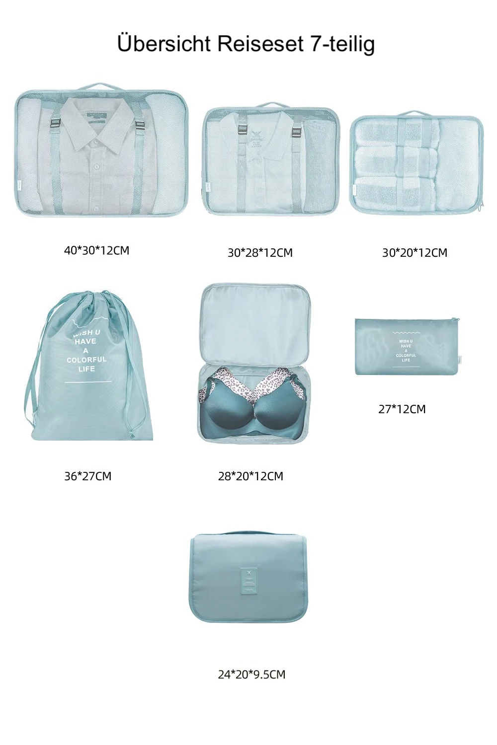 Deluxe Reisetaschen Organizer 7er Set