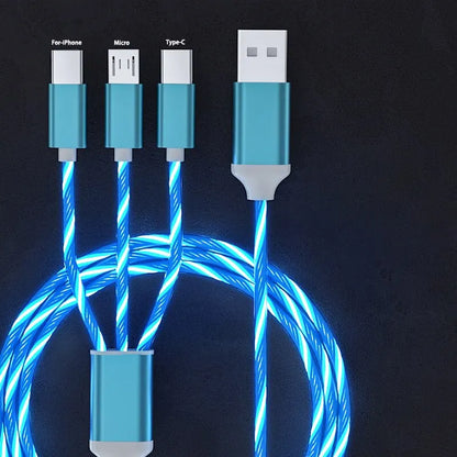 TELUXE 3-in-1 LED Ladekabel USB A-C / Micro-USB / Lightning